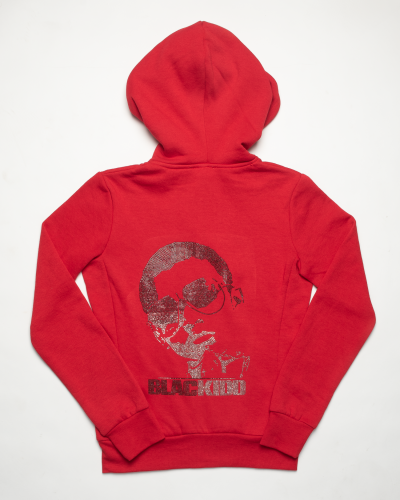 womens starla zip hoodie back red